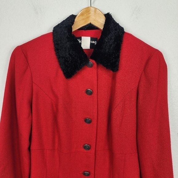 Vintage Sharon Young A-Line Red  Mobwife Dress Size 4 - Picture 11 of 11